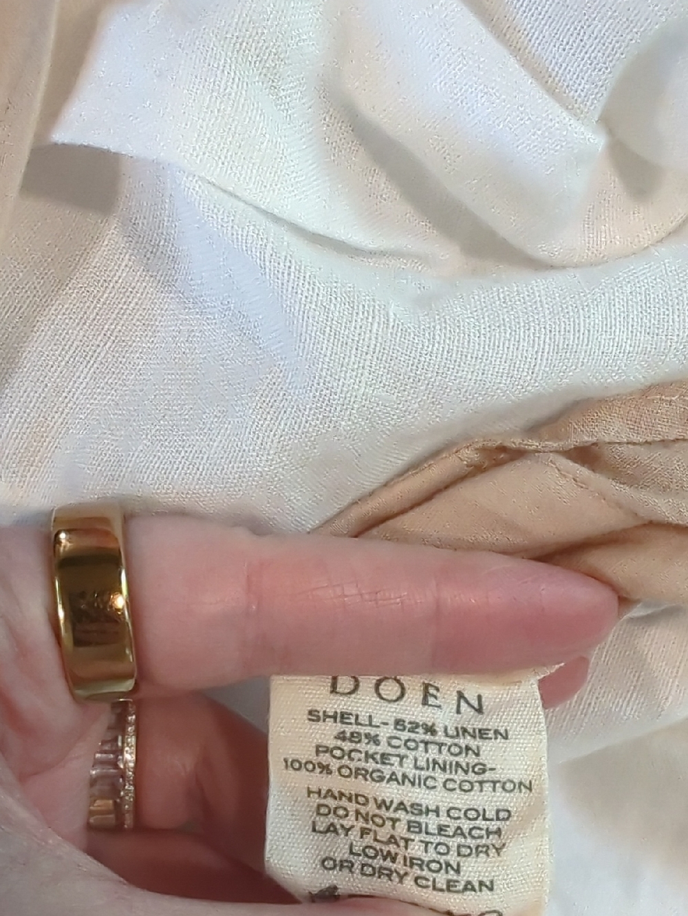 EUC Sz 6 Doen Ivory High-Waist Tapered Cotton/ Linen Pants - Picture 3 of 8